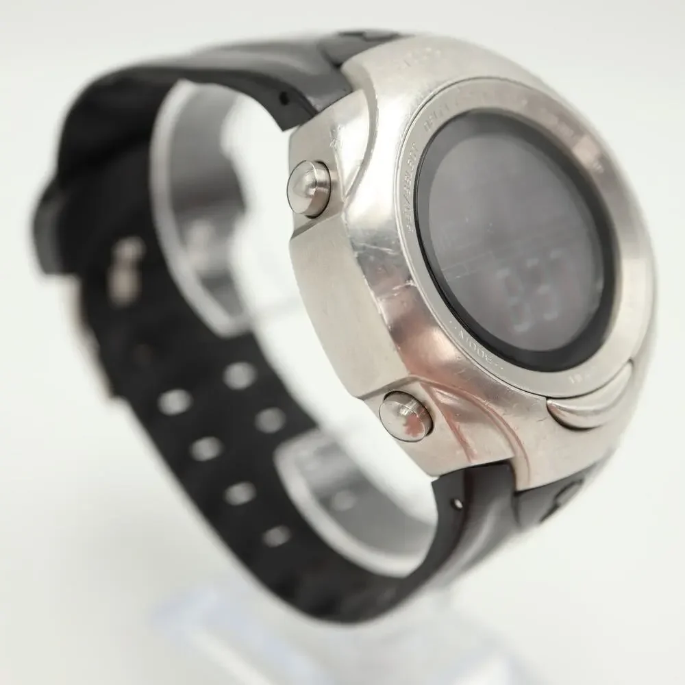 NIXON Change The Delta PU Digital Watch Stainless Steel Black w New Battery